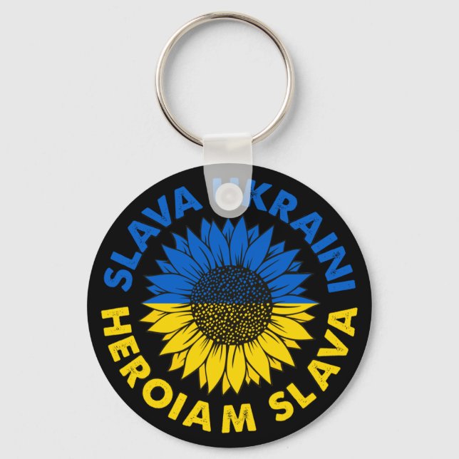 Slava Ukrainini Heroiam slava solrosolja Ukraina f Nyckelring (Framsida)