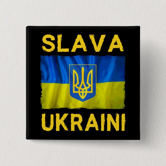 Slava Ukrainini slava ukraina flagga Knapp (Framsida)