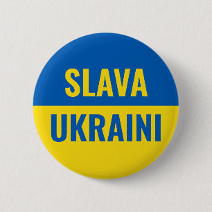 Slava Ukrainini slava ukraina flagga Knapp