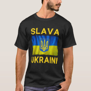 Slava Ukrainini slava ukraina flagga  T Shirt