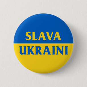 Slava Ukrainini slava ukraina Ukraina flagga Butto Knapp