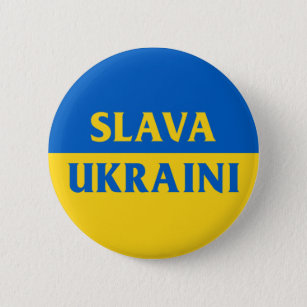 Slava Ukrainini slava ukraina Ukraina flagga Butto Knapp