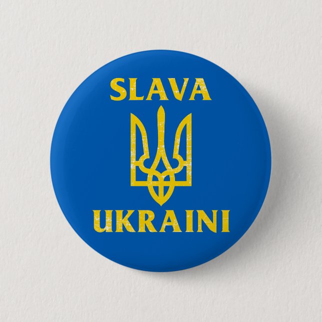 Slava Ukrainini slava ukrayini Ukraina flagga Butt Knapp (Framsida)