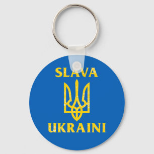 Slava Ukrainini slava ukrayini Ukraina flagga Nyckelring