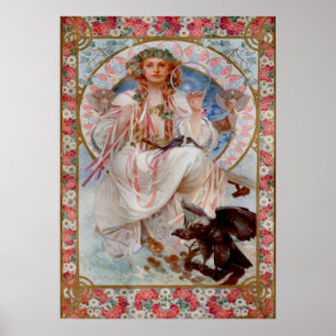 Slavia av Alphonse Mucha Poster