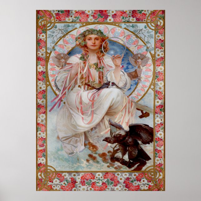 Slavia av Alphonse Mucha Poster (Framsidan)