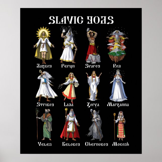 Slavic Mythology Gods Poster (Framsidan)