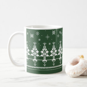 Slavic Winter Forest PeopleArt Grönt och White Kaffemugg