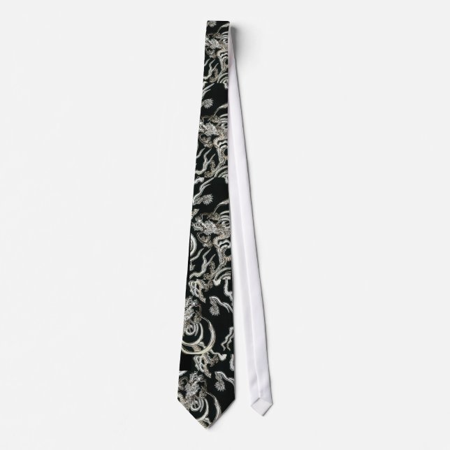 Slavintage konst asiatiskt blommotiv slips (Framsida)