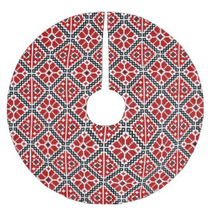 Slavisk Etnisk Broderi, Balkan Traditionell Julgransmatta Borstad Polyester