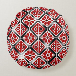 Slavisk Etnisk Broderi, Balkan Traditionell Rund Kudde