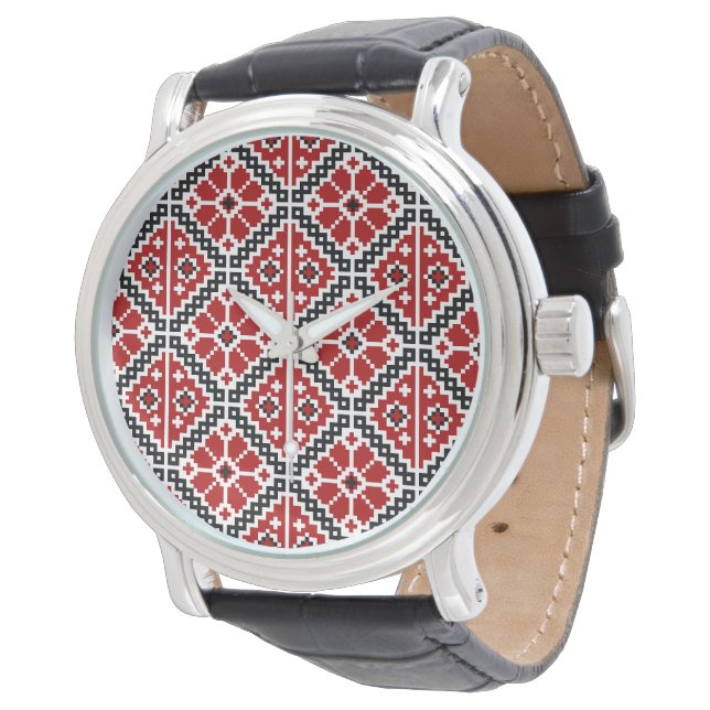 Slavisk etniskt broderi, Balkan traditionellt Armbandsur (Vinklad)