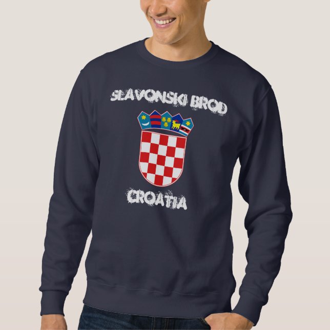 Slavonski Brod, Kroatien med jackande av arm Sweatshirt (Framsida)
