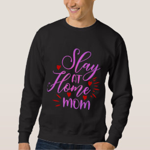 Slay at Home Mamma Heart Mors dag Lång Ärmad Tröja