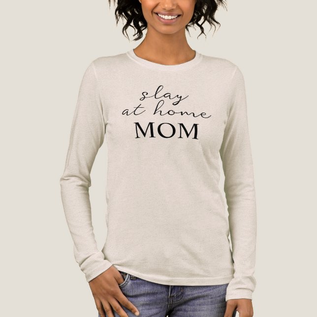 Slay At Home Mom Långärmad Tröja (Framsida)