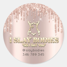 Slay Bodies Logotyp Cosmetic Anpassningsbar Sculpt Runt Klistermärke