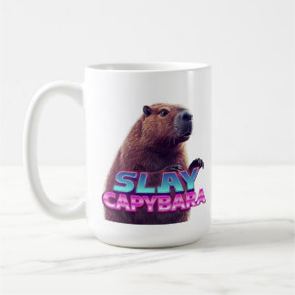 Slay Capybara Roligt Djur Meme Present Kaffemugg