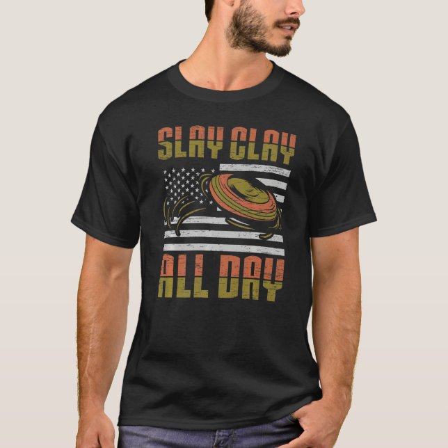 Slay Clay hela dagen - Idrottsskor och Clay Pigeon T Shirt (Framsida)