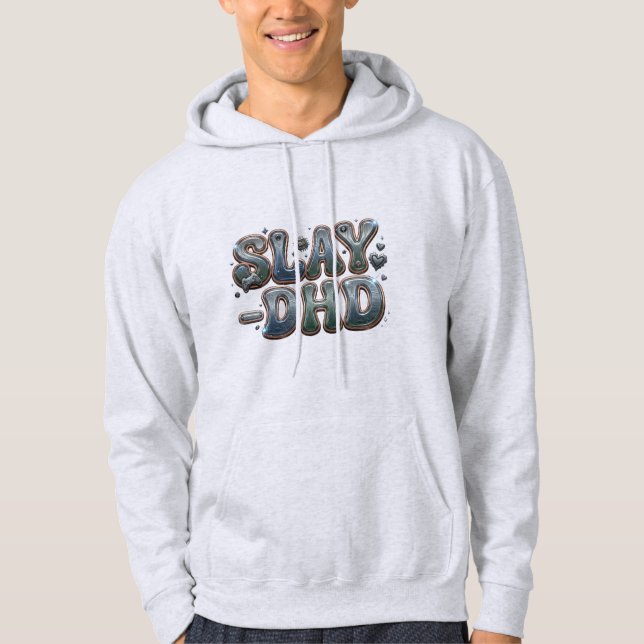 Slay-DHD ADHD Neurodivergent Graphic | Tech Gamer  Hoodie (Framsida)