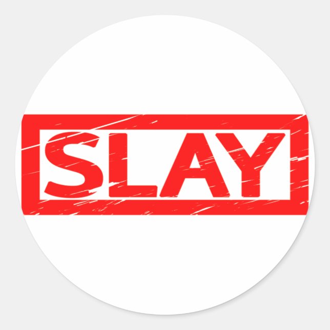 Slay Frimärke Runt Klistermärke (Framsida)
