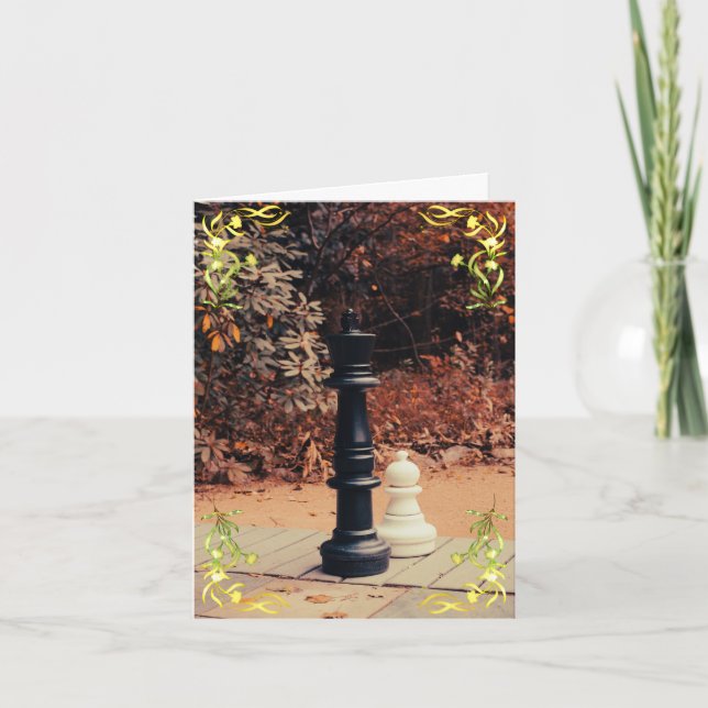 Slay Kung Chess Greeting Card-bakgrund Tack Kort (Framsida)