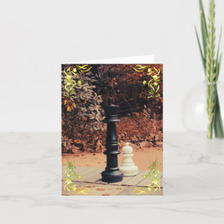 Slay Kung Chess Greeting Card-bakgrund Tack Kort