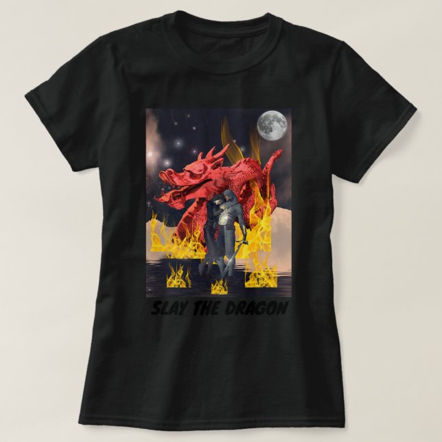 Slay Manar Womens Boys Girls Dragon Kärlek T Shirt (Design framsida)
