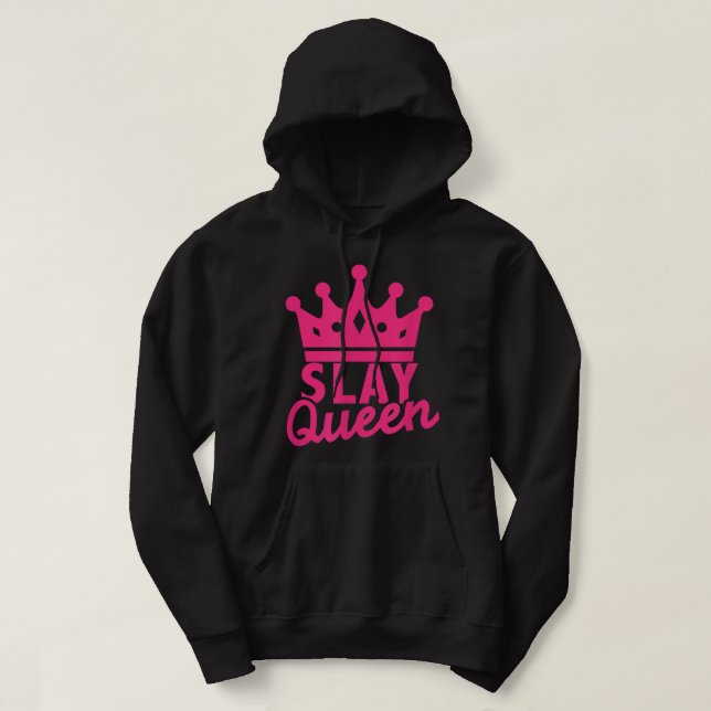 Slay Queen Pink Crown College Sorority Party  Hoodie (Design framsida)