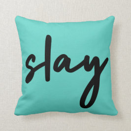 Slay | Trendig Snyggt Modern minimalistisk cyan-Gr Kudde