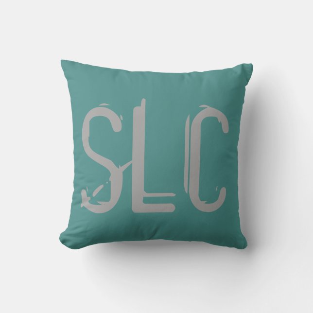 SLC Airport Grunge Typography Kudde (Framsida)