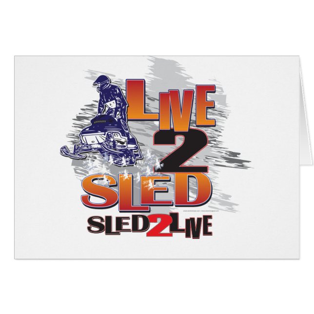 Sled 2 Live Live 2 Sled Hälsningskort (Framsidan Horizontal)