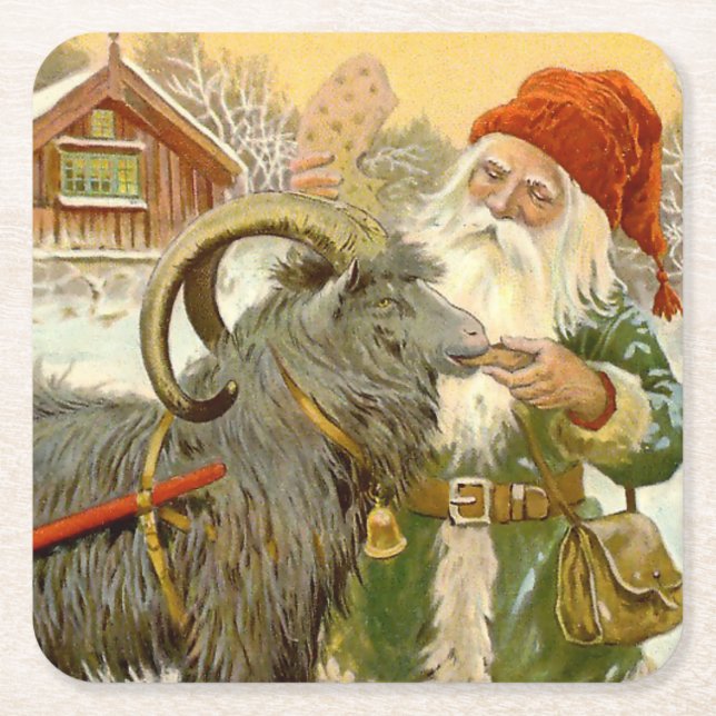 "Sled Goat" av Jenny Nystrom Underlägg Papper Kvadrat (Framsidan)