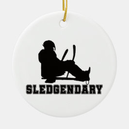 Sled Hockey Sledgendary Julgransprydnad Keramik