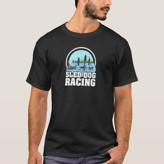 Sled hund sledding snö musher sledding mushing_3 t shirt (Framsida)