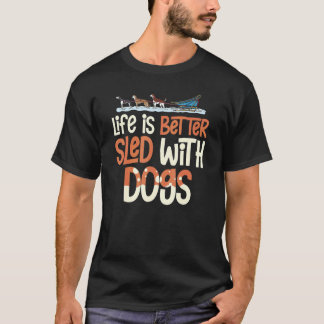 Sled Hund Tävla Mushing Hundar Siberian husky Alas T Shirt