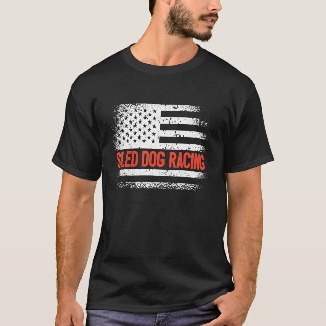 Sled Hund Tävla T Shirt (Framsida)