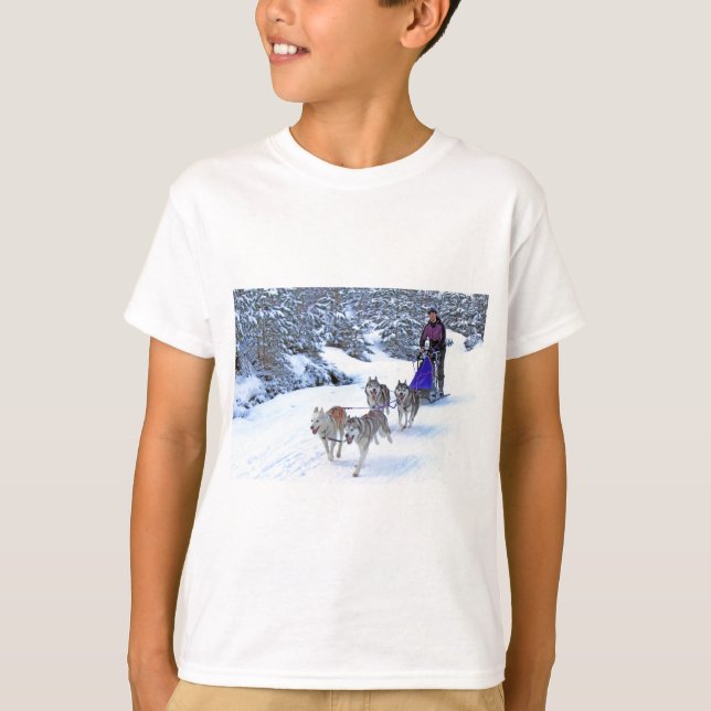 Sled Hund, Tävla T-shirt (Framsida)