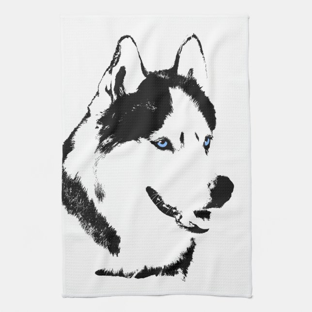 Sled Hund Towel Husky Malamute Tea Towel Kökshandduk (Vertikal)