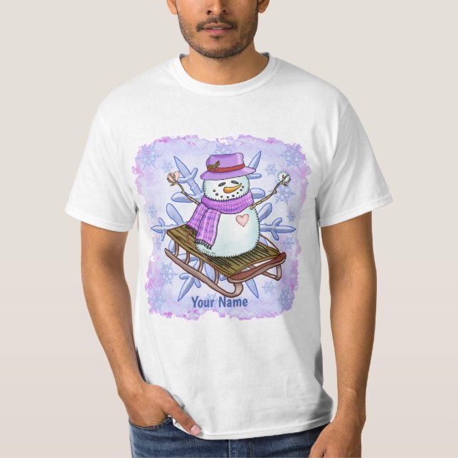 Sled Snögubbe t-shirt (Framsida)