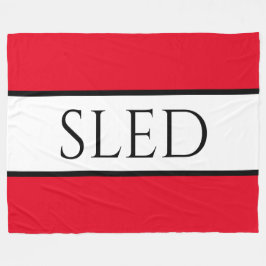 SLED Wide Sporty Bright Red Snowy White Rand Fleecefilt