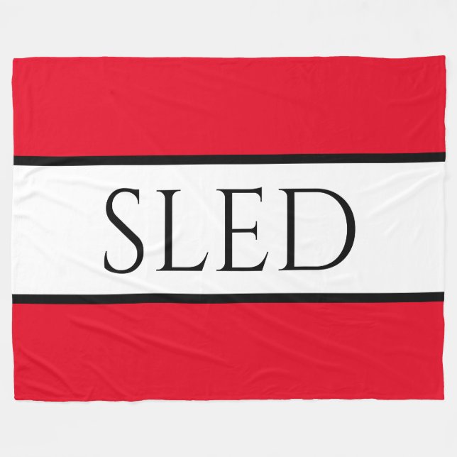SLED Wide Sporty Bright Red Snowy White Rand Fleecefilt (Framsidan (Horisontell))