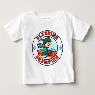 Sledding Champion Tecknad Boy T Shirt