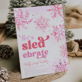 Sledding Födelsedagsfest inbjudan