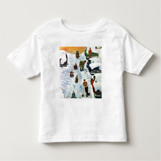 Sledding och gräva ut t shirt