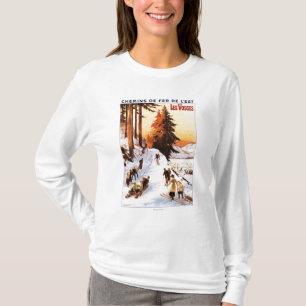 Sledding och skida på den Vosges affischen T-shirt