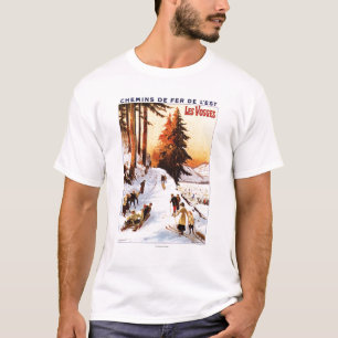 Sledding och skida på den Vosges affischen T Shirt