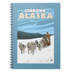 Sledding plats för hund - Cordova, Alaska Anteckningsbok