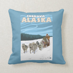 Sledding plats för hund - Cordova, Alaska Kudde