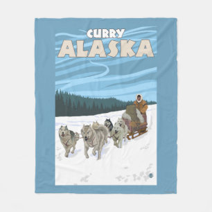 Sledding plats för hund - curry, Alaska Fleecefilt