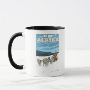 Sledding plats för hund - curry, Alaska Mugg